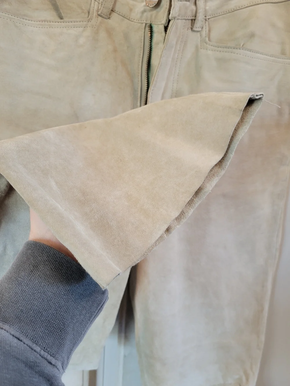 Vtg 90s Y2K Jou Jou Skins Leather Suede Straight Leg Pants
